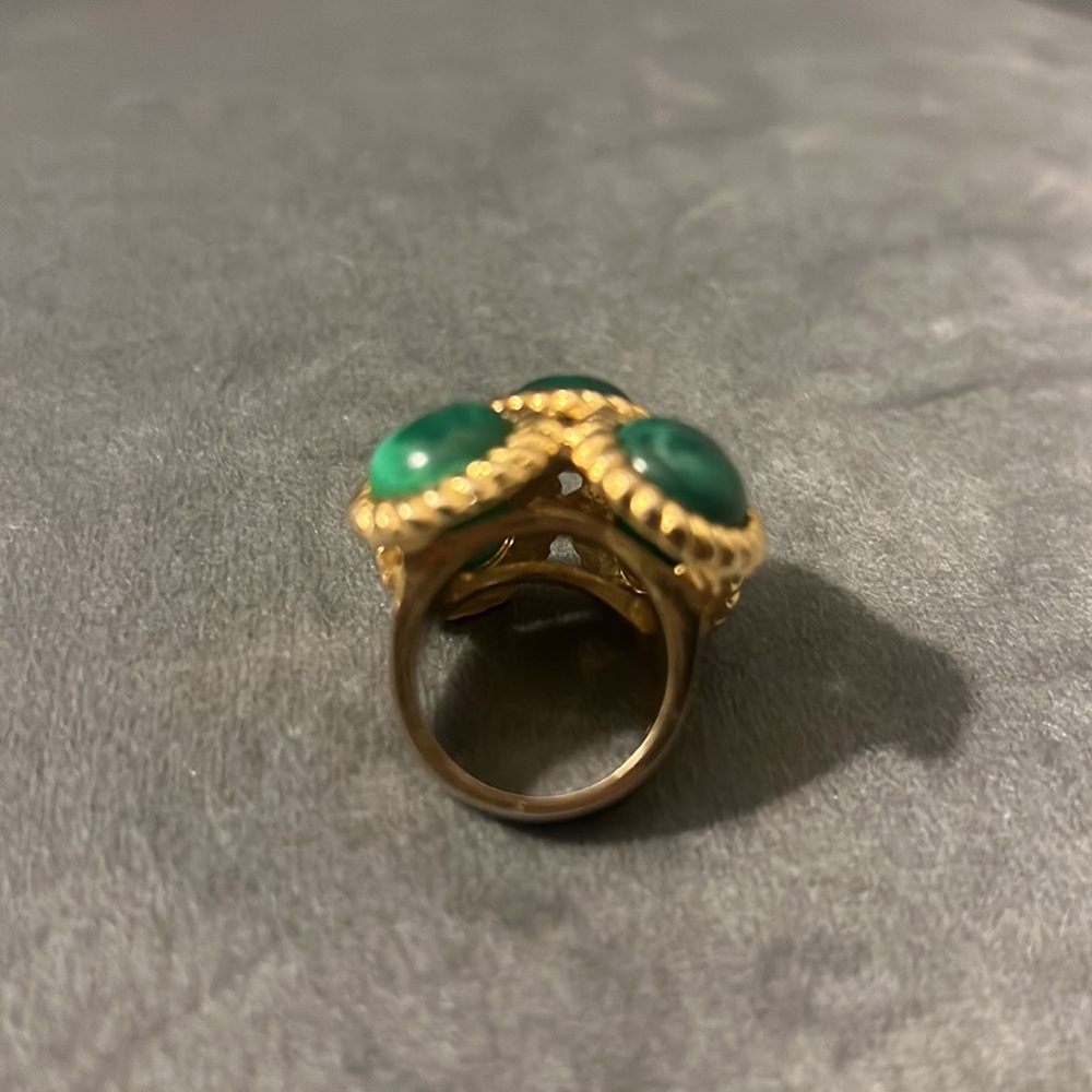 Tori Spelling jewelry collection . Faux Malachite gold statement ring - Picture 2 of 4